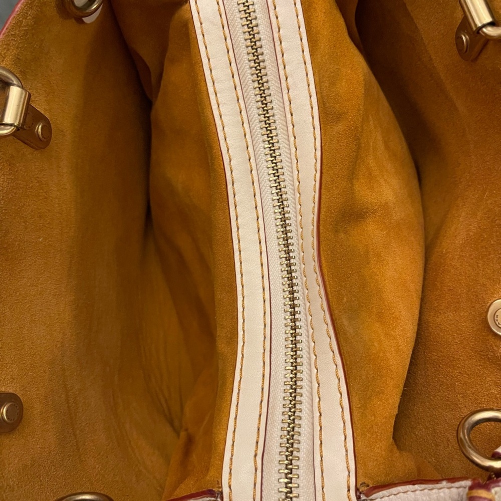 Coach 1941 Rogue 38124 Chalk Natural Pebble Leather with Oxblood, Suede Lining - Picture 4 of 12